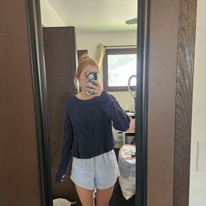 Aeropostale Navy Blue Cable Knit Sweater